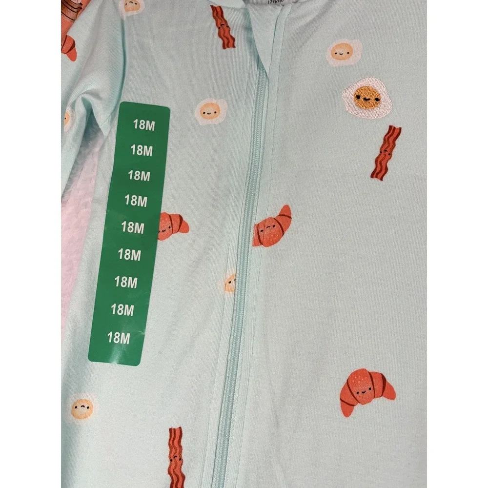Pekkle 2-pack Sleepers - Bacon & Eggs / Dumplings - 18M - NWT